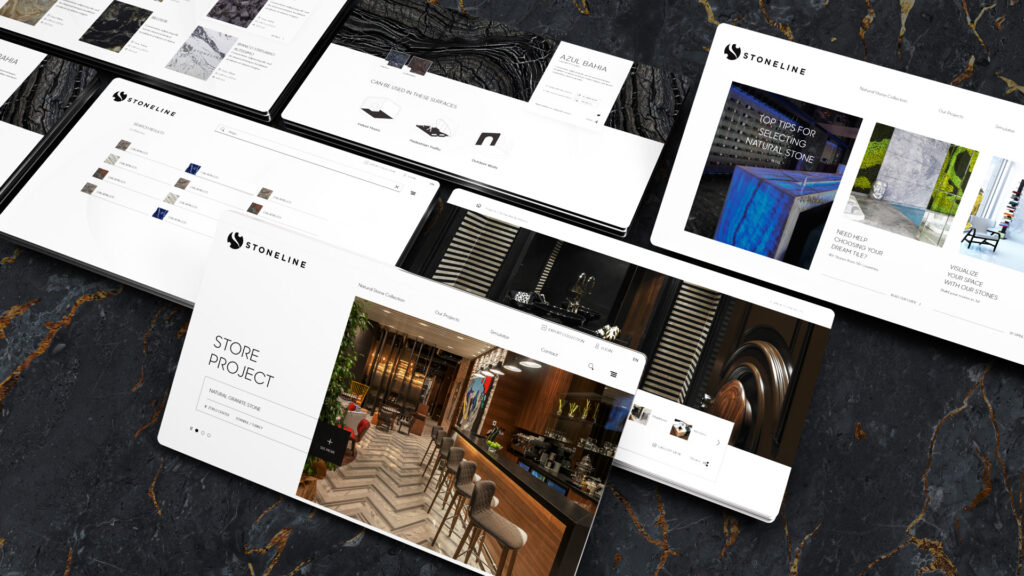 Stoneline website showcasing natural stone projects and tips.